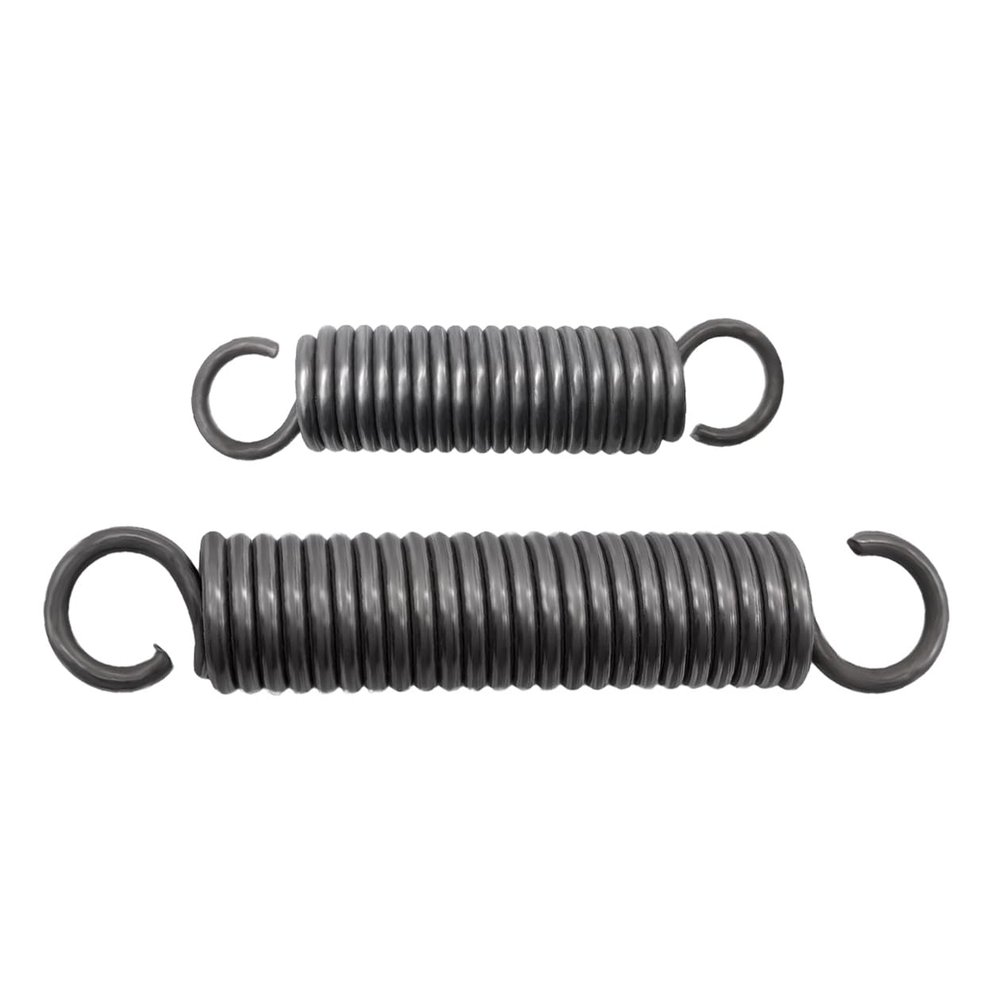 2-Piece Spring Steel Extension Spring with Hooks, 2.0 mm Wire, 11 mm OD, 70 mm Length