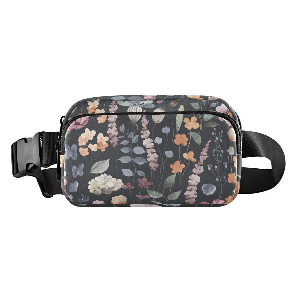 Mini Waist Bag with Adjustable Strap, Fashionable Chest Belt, Rustic Floral Pattern, Unisex, for Travel, Shopping and Running, One Size