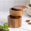 Salt Shaker with Rotating Lid and Integrated Spoon, Double-Layer Spice Container view 3