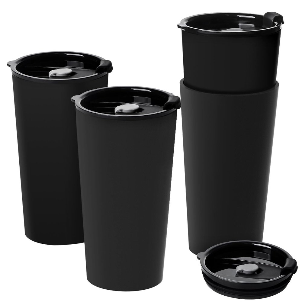 Greentainer 600 ml Travel Mug with Lid, Reusable Plastic Coffee-to-Go Cup, Leakproof