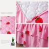 Extra-Deep Pleated Bed Skirt with Ruffles, Microfiber Bedspread and Fitted Sheet Set with Pillowcases, Queen Size (120 x 200 cm) view 2
