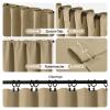 Joydeco Beige Blackout Curtains with Hidden Loops view 4