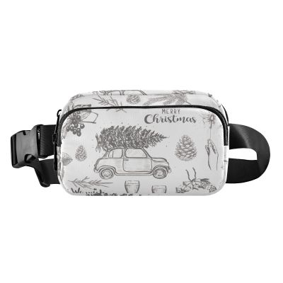 Women's, Men's & Teens' Crossbody Wallet Mini Waist Bag with Adjustable Strap, Christmas Pattern