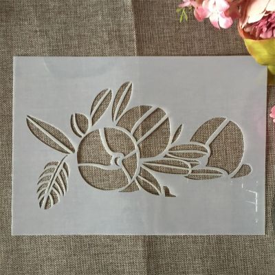 Painting Stencils, A4, 29 cm, Orange Leaves, Reusable DIY Craft Stencils