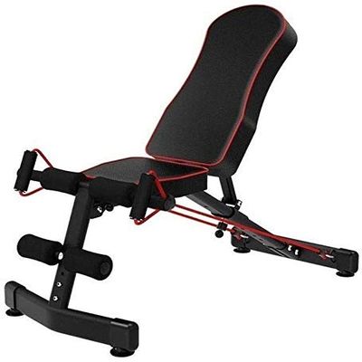 MYVVKIA Adjustable Weight Bench, 90° Flat Folding Bench for Home Fitness