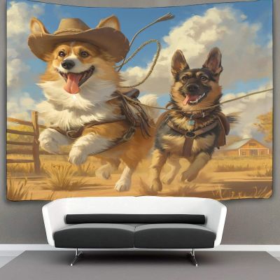 VFKLZCNYR 3D German Shepherd Tapestry, Wall Hanging Poster Decor for Bedroom, Living Room, Dorm, 39.4 x 59.1 in
