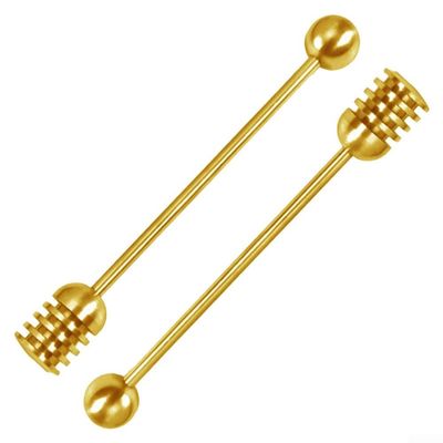 Versatile Stainless Steel Honey Spoons, 2-Piece Set