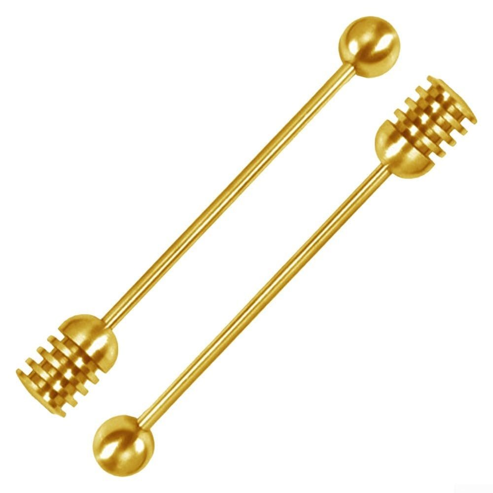 Versatile Stainless Steel Honey Spoons, 2-Piece Set