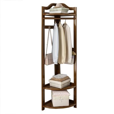 Corner Hall Tree with Shoe Storage and Coat Rack