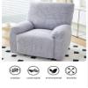 ZYHBBGXFC-XM Recliner Slipcover, 4/6/8-Piece Stretch Sofa Cover, Gray, 2-Seater view 4