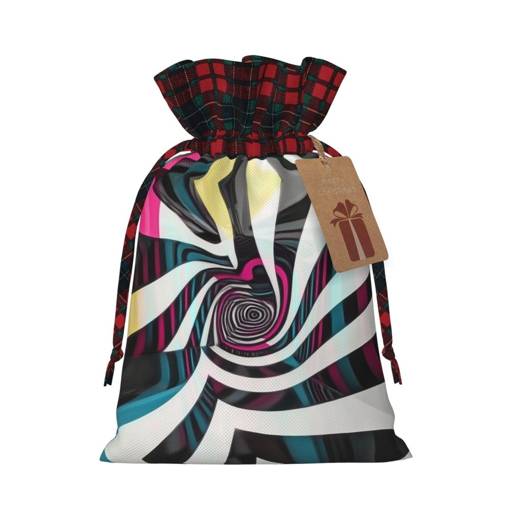 YVNKHKU Christmas Gift Bags with Drawstring, Jute Fabric, Full-Print Design, Bulk Holiday Gift Bags