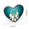 Heart-Shaped Metal Pins for Backpacks or Lapels, Valentine's Day Design with White Heart and Dreamcatcher Feather view 2
