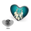Heart-Shaped Metal Pins for Backpacks or Lapels, Valentine's Day Design with White Heart and Dreamcatcher Feather view 3