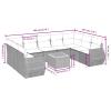 Xichuzi 10-Piece Garden Sofa Set with Cushions, Black Poly Rattan view 3