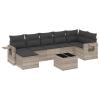 Xichuzi 8-Piece Garden Sofa Set with Cushions, Light Gray Poly Rattan view 2