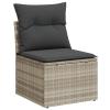 Xichuzi 8-Piece Garden Sofa Set with Cushions, Light Gray Poly Rattan view 4
