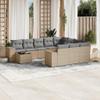 Xichuzi 11-Piece Beige Poly Rattan Garden Sofa Set with Cushions view 1