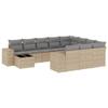Xichuzi 11-Piece Beige Poly Rattan Garden Sofa Set with Cushions view 4