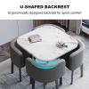 5-Piece Solid Wood Dining Table Set for 4 with Chairs view 4