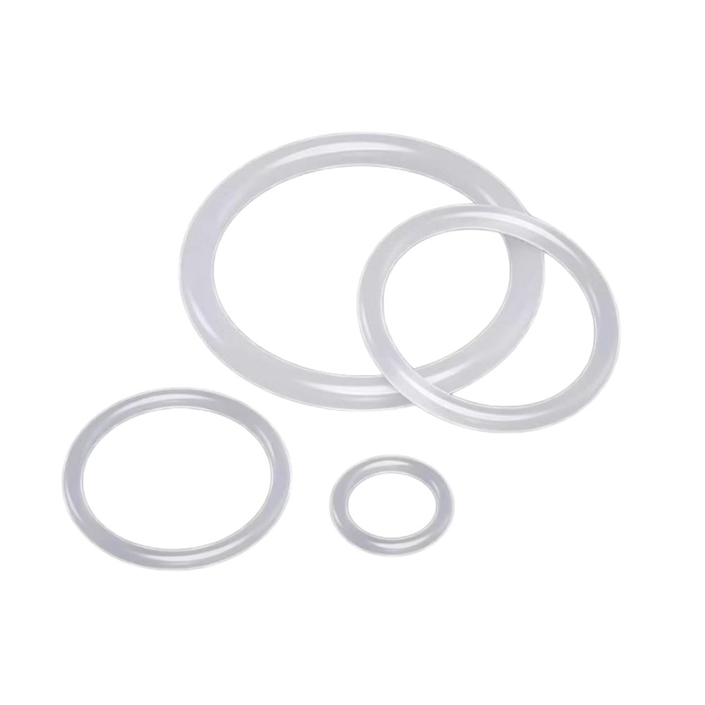 5 White Food-Grade Silicone O-Rings, 122 × 132.6 × 5.3 mm