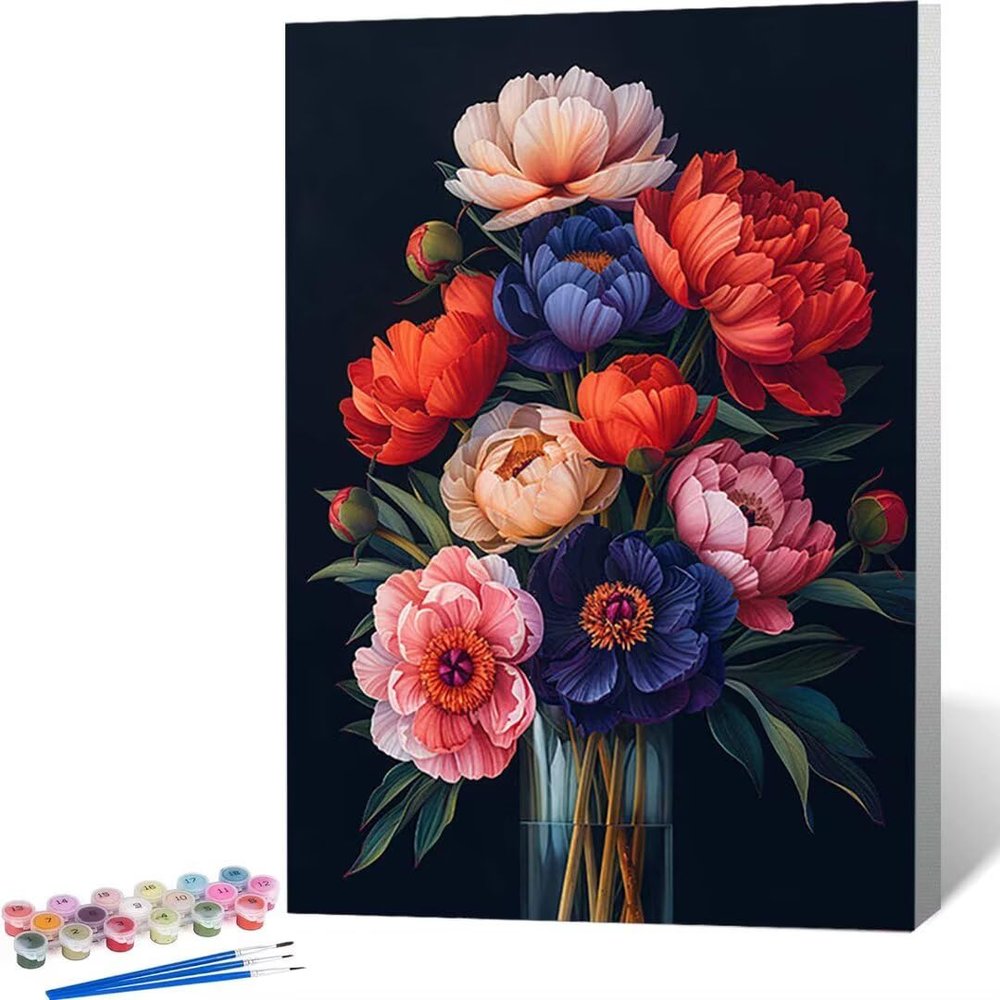 Paint by Numbers Rose Kit for Adults and Children Ages 9+, 70 x 95 cm, 2–4