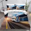 Train 3-Piece Bedding Set, 155 x 220 cm, 3D Microfiber, C399 view 1