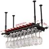 TYYCKJ Hanging Wine Rack with Stemware Holder and Shelf, Bronze, 100 × 30 cm view 2