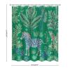 Yelolyio Fabric Shower Curtain Set, Zebra Pattern, Waterproof, Wrinkle-Resistant, Polyester, 60 x 72 in, Zebra Green view 3