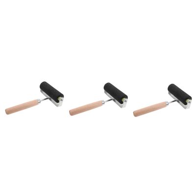 STOBOK 3-Piece Portable Printing Roller Set, Rubber Rollers for Crafting, Even Ink Application, Ergonomic Handle, Easy to Clean