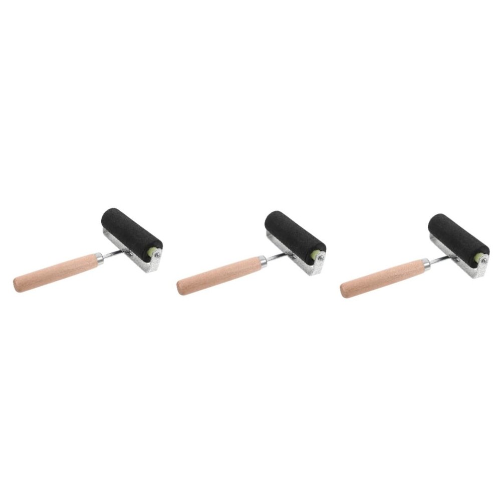 STOBOK 3-Piece Portable Printing Roller Set, Rubber Rollers for Crafting, Even Ink Application, Ergonomic Handle, Easy to Clean