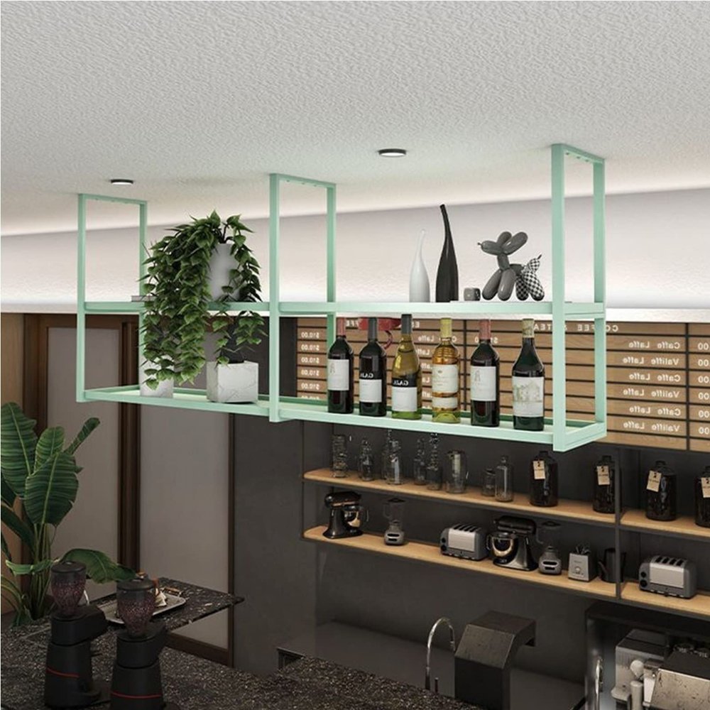 TYYCKJ 2-Tier Ceiling-Mounted Wine Rack