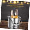 Cabilock 1L Stainless Steel Ice Bucket with Handle, Portable Silver view 3