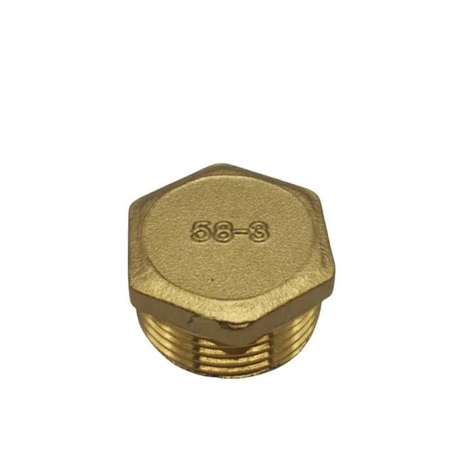 DSZUJTYROP Brass Hex-Head Pipe End Cap Fitting, Male, 1/8"