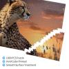 Personalized 1000-Piece Wooden Jigsaw Puzzle for Adults – Cheetah at Sunset view 3