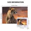 Personalized 1000-Piece Wooden Jigsaw Puzzle for Adults – Cheetah at Sunset view 4