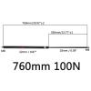 ZGYOZMNG Gas Strut 100N, 260–860 mm, 1 Piece, for Hood, RV Bed, Window, Bus and Caravan (560 mm/760 mm) view 2