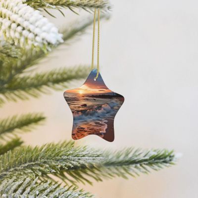 2024 Ceramic Christmas Tree Ornament – Maui Hawaii Beach Sunset