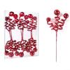 6-Pc. Red Sequin Ball Picks for Christmas Tree Decoration view 1