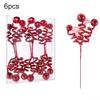6-Pc. Red Sequin Ball Picks for Christmas Tree Decoration view 2