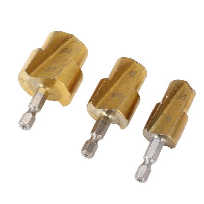 TZTTGS 3-Piece PPR Pipe Reamer Bit Set, 19/24/31 mm Hex Shank