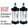 SC32 Standard Bore 32 mm, Stroke 251000 mm, Double-Acting Aluminum Alloy Pneumatic Cylinder with Magnet, 1 Pc. (SC32X600) view 3