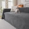 Highdi Soft Sofa Throw for 1–4 Seat Sofas, L-Shaped Sectionals, Dark Gray, 180 × 420 cm view 1