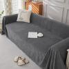 Highdi Soft Sofa Throw for 1–4 Seat Sofas, L-Shaped Sectionals, Dark Gray, 180 × 420 cm view 3