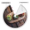 Succulent Wood Christmas Tree Skirt, 48-Inch Plush Tree Mat with Tassels view 4