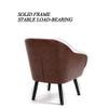 Mid-Century Leather Chair with Solid Wood Legs for Living Room, Bedroom, and Office, Modern Club Chair with Wingback and Backrest (Yellow) view 3