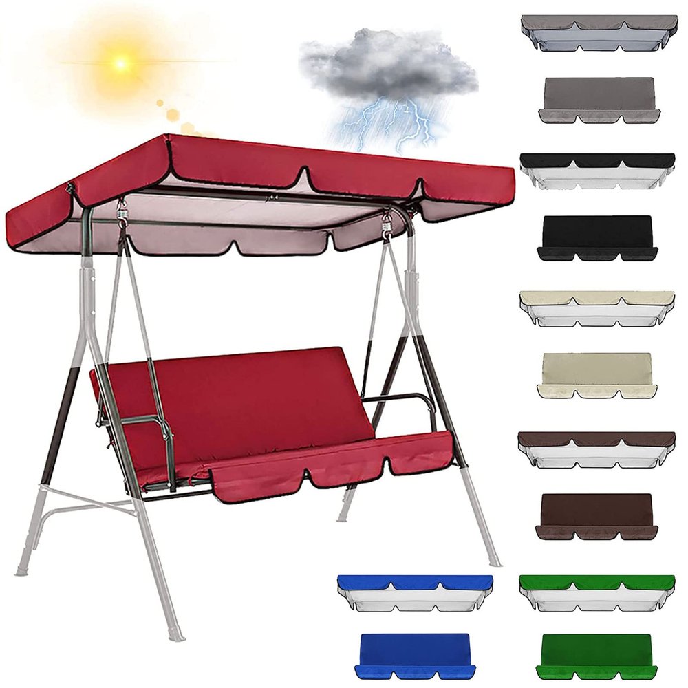 Waterproof Swing Canopy Replacement Cover Set, Oxford Fabric, 2/3-Seater
