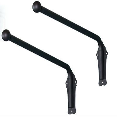 Heavy-Duty Swing-Arm Curtain Rod, Black, 90 cm