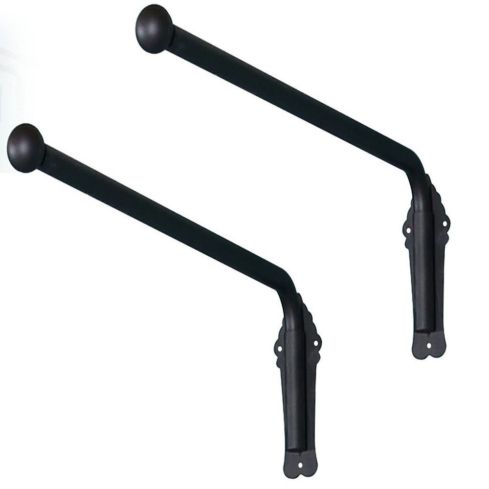 Heavy-Duty Swing-Arm Curtain Rod, Black, 90 cm