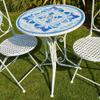Outdoor Mosaic Bistro Set with Folding Table and 2 Metal Chairs view 2