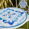 Outdoor Mosaic Bistro Set with Folding Table and 2 Metal Chairs view 4